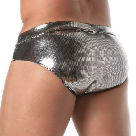 Herren-Slip Fiesta Silber - Metallic Look & Sexy Komfort | TOF Paris