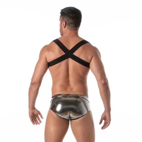 Harness mit Reißverschlusstasche - silber, leicht & glänzend | TOF Paris
