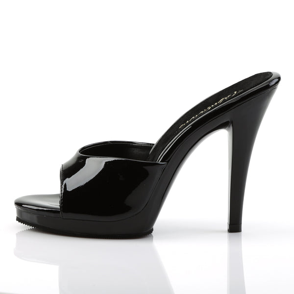 FLAIR-401-2 Pantoletten Lack Schwarz | Fabulicious