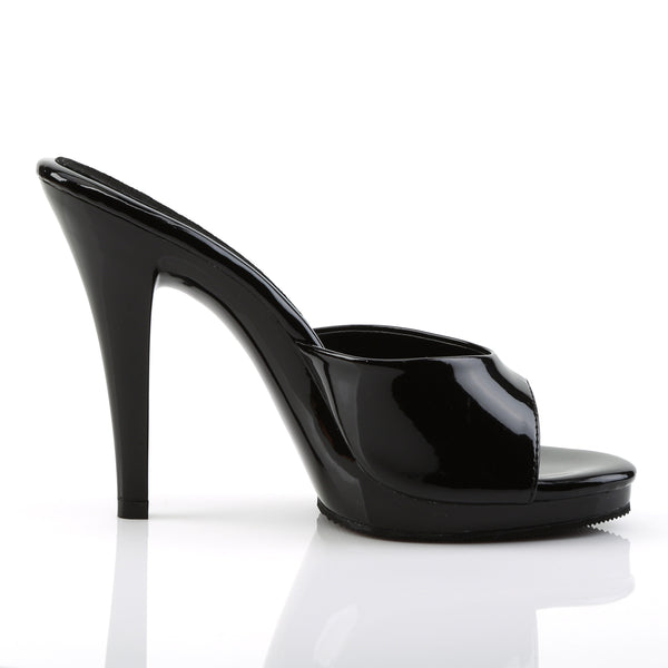 FLAIR-401-2 Pantoletten Lack Schwarz | Fabulicious