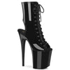 FLAMINGO-1016 Plateau Stiefeletten Schwarz Lack | Pleaser