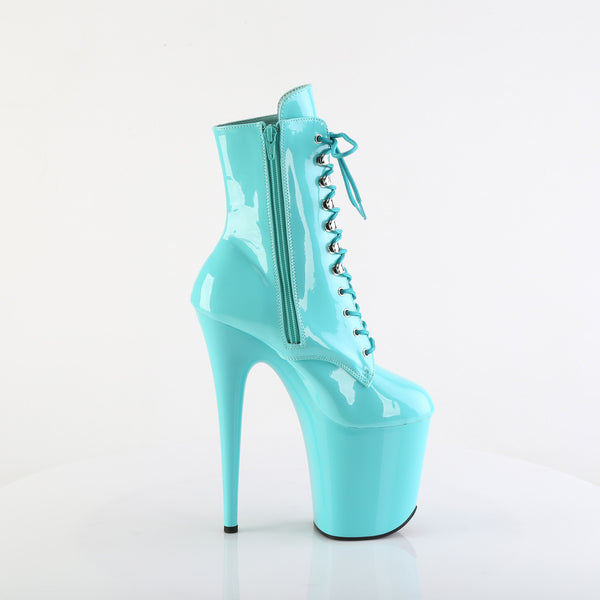 FLAMINGO-1020 Plateau Stiefeletten Türkis Lack | Pleaser