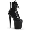 FLAMINGO-1020 Plateau Stiefeletten Lack Schwarz | Pleaser