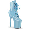 FLAMINGO-1020 Plateau Stiefeletten Hellblau Lack von Pleaser