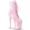 FLAMINGO-1020 Plateau Stiefeletten Lack Baby Pink | Pleaser