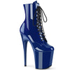 FLAMINGO-1020 Plateau Stiefel - Blau Lack | Pleaser