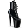 FLAMINGO-1020BLG Plateau Stiefeletten Schwarz | Pleaser