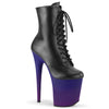 FLAMINGO-1020BP Plateau Stiefeletten Blau/Lila | Pleaser