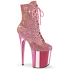 FLAMINGO-1020CHRS Plateau Stiefeletten - Rosa | Pleaser