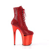 FLAMINGO-1020CHRS Plateau Stiefeletten Rot Glitzer Lack Strass von Pleaser – Ansicht 5
