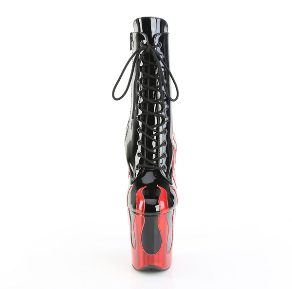FLAMINGO-1020FLM Plateau Stiefeletten Flammen | Pleaser
