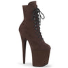 FLAMINGO-1020FS Plateau Stiefeletten - Braun Samt | Pleaser