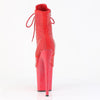 FLAMINGO-1020RM Plateau Stiefeletten Rot Glitzer Strass Netz von Pleaser – Ansicht 4