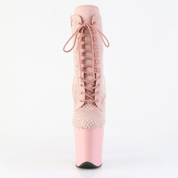 FLAMINGO-1020RM Plateau Stiefeletten Rosa Glitzer von Pleaser – Ansicht 2