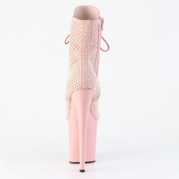 FLAMINGO-1020RM Plateau Stiefeletten Rosa Glitzer von Pleaser – Ansicht 4
