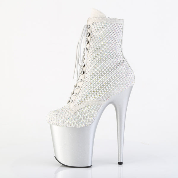 FLAMINGO-1020RM Plateau Stiefeletten Silber von Pleaser – Ansicht 3