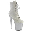 FLAMINGO-1020RM Plateau Stiefeletten Silber | Pleaser