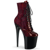 FLAMINGO-1020SP Plateau Stiefeletten Rot/Schwarz | Pleaser