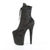 FLAMINGO-1020WR Plateau Stiefeletten Schwarz Matt Glitzer | Pleaser