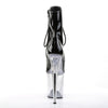 FLAMINGO-1021 Plateau Peeptoe Stiefeletten Schwarz Lack Transparent | Pleaser