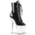 FLAMINGO-1021 Plateau Peeptoe Stiefeletten Schwarz Lack Transparent | Pleaser
