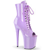 FLAMINGO-1021 Plateau Peeptoe Stiefelette - Violett Lack | Pleaser