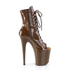 FLAMINGO-1021 Plateau Peeptoe Stiefelette - Braun Lack | Pleaser
