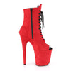 FLAMINGO-1021FS Plateau Peeptoe Stiefeletten Rot Matt von Pleaser – Ansicht 5
