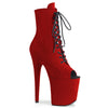 FLAMINGO-1021FS Plateau Peeptoe Stiefeletten Rot Matt von Pleaser