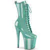 FLAMINGO-1040GP - Plateau Stiefeletten - Mint Grün/Glitzer Lack | Pleaser