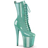 FLAMINGO-1040GP - Plateau Stiefeletten - Mint Grün/Glitzer Lack | Pleaser