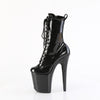 FLAMINGO-1040GP Plateau Stiefeletten Schwarz Lack | Pleaser