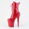 FLAMINGO-1040GP - Plateau Stiefeletten - Rot Glitzer | Pleaser