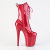 FLAMINGO-1040GP - Plateau Stiefeletten - Rot Glitzer | Pleaser