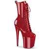 FLAMINGO-1040GP Plateau Stiefeletten Rot Lack | Pleaser