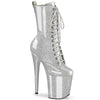 FLAMINGO-1040GP Plateau Stiefeletten Silber | Pleaser