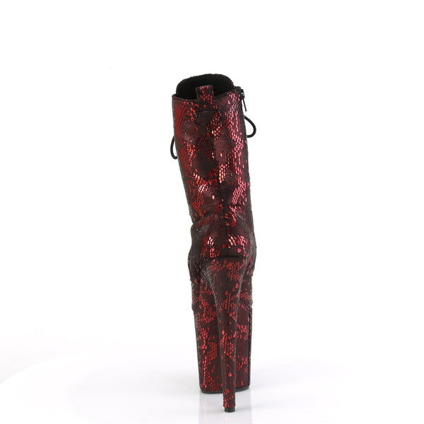 FLAMINGO-1040SPF Plateau Stiefeletten Rot von Pleaser – Ansicht 4