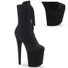 FLAMINGO-1045VEL Plateau Stiefeletten - Schwarz Velour | Pleaser