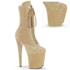 FLAMINGO-1045VEL Plateau Stiefeletten Beige Velour | Pleaser