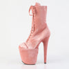 FLAMINGO-1045VEL Plateau Stiefeletten Pink Velour von Pleaser – Ansicht 3