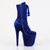 FLAMINGO-1045VEL Plateau Stiefeletten - Blau Velour | Pleaser