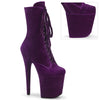 FLAMINGO-1045VEL Plateau Stiefeletten - Lila Velour | Pleaser