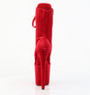 FLAMINGO-1045VEL Plateau Stiefeletten Rot Velour/Wildleder von Pleaser – Ansicht 4
