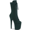FLAMINGO-1050FS Plateau Stiefeletten Grün Samt | Pleaser