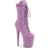 FLAMINGO-1050FS Plateau Stiefeletten Lila Samt | Pleaser