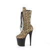 FLAMINGO-1050LP Plateau Stiefeletten Leopardenmuster Samt | Pleaser