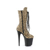 FLAMINGO-1050LP Plateau Stiefeletten Leopardenmuster Samt | Pleaser