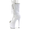 FLAMINGO-1051 Plateau Stiefeletten Lack/Weiß | Pleaser