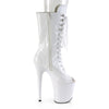 FLAMINGO-1051 Plateau Stiefeletten Lack/Weiß | Pleaser