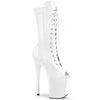 FLAMINGO-1051 Plateau Stiefeletten Lack/Weiß | Pleaser